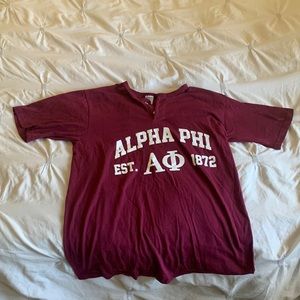 Maroon Alpha Phi Baseball T-Shirt